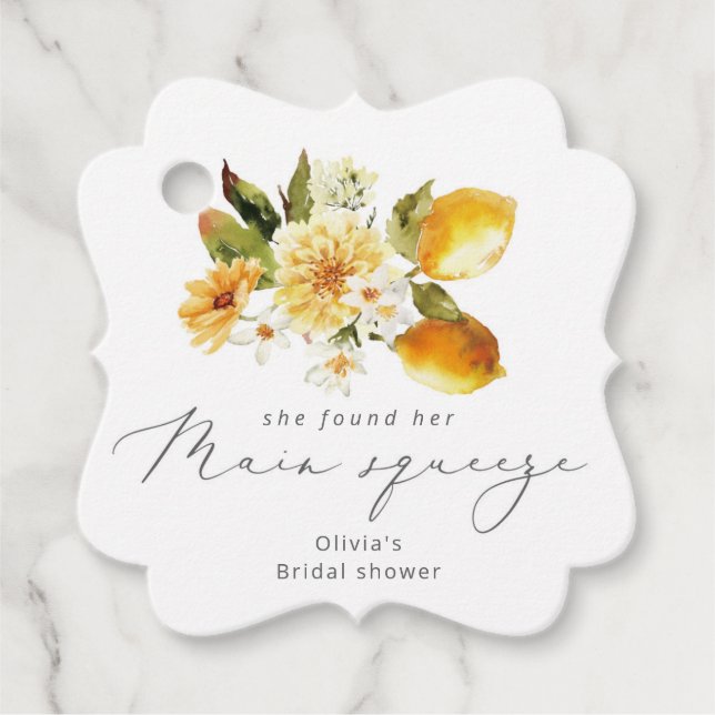 Modern lemon hon hittade sin huvudsakliga klämma gåvor etiketter (Framsida)