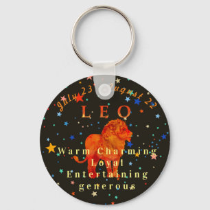 Modern Leo Red Lejon Zodiac Traits Nyckelring