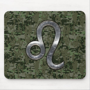 Modern Leo Zodiac-inloggning på Grönt Digital Camo Musmatta