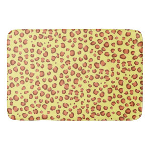 Modern Leopard Animal Print Mönster Red Gult Badrumsmatta