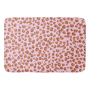 Modern Leopard Animal Print Mönster Red Rosa Badrumsmatta