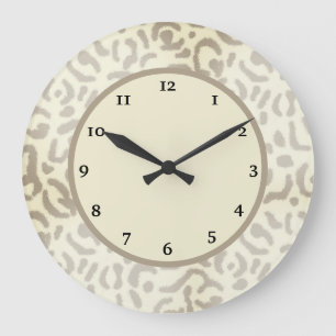 Modern Leopard Cheetah Print Chic Tan Brown Stor Klocka