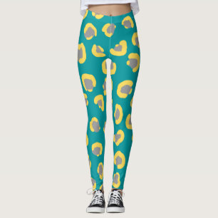 Modern leopard Cheetah tiger animals blue Sög Leg Leggings