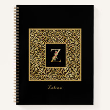 Modern Leopard Guld Personal Monogram Brev Z