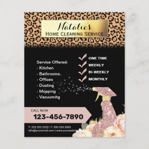 Modern Leopard House Städning & Maid Service Flygblad