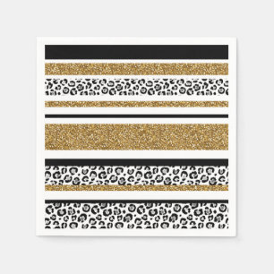 Modern Leopard Mönster Guld Glitter Ombre Pappersservett