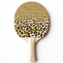 Modern Leopard Mönster Guld Glitter Ombre