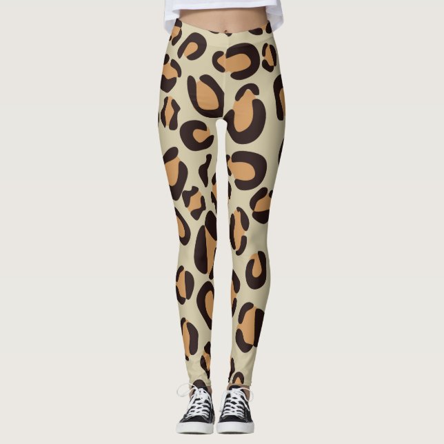 Modern leopard mönster leggings (Framsida)