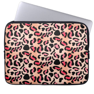 Modern Leopard Pattern Animal Print Laptop Fodral
