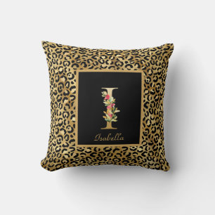 Modern Leopard Personlig Monogram I Initial Kudde
