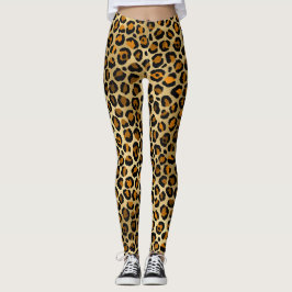Modern Leopard Print Guld Leggings