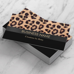 Modern Leopard Print Jewelry Designer Visitkort
