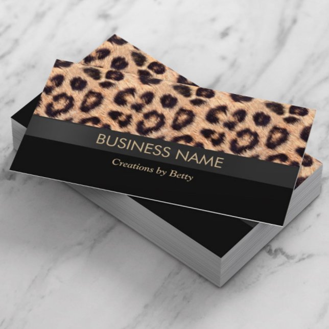 Modern Leopard Print Jewelry Designer Visitkort (Skapare uppladdad)