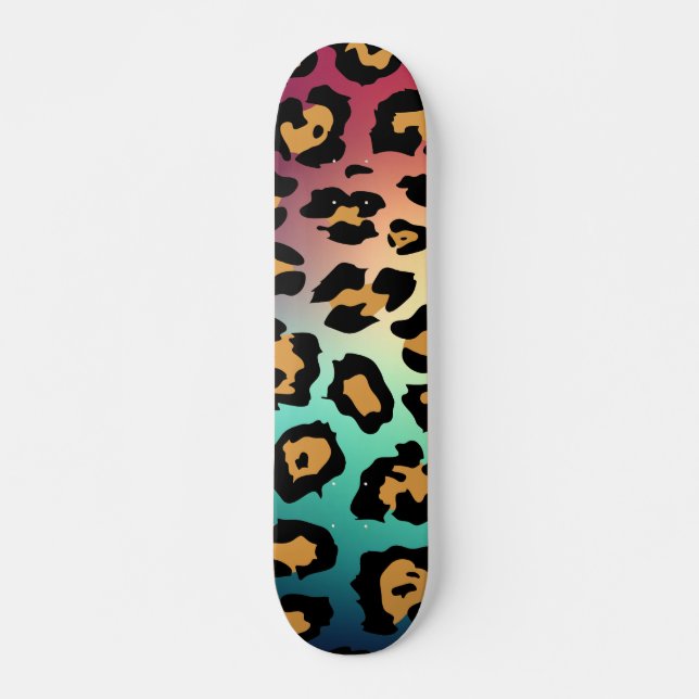 Modern Leopard Print Mini Skateboard Bräda 18,5 Cm (Framsida)