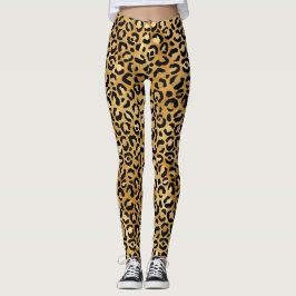 Modern Leopard Print Personlig Monogram Leggings