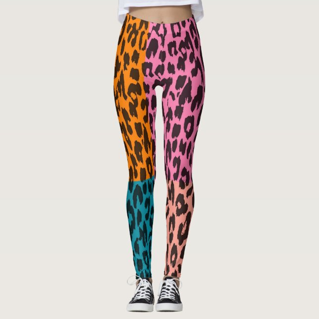 Modern Leopard Skin Mönster #15 Leggings (Framsida)