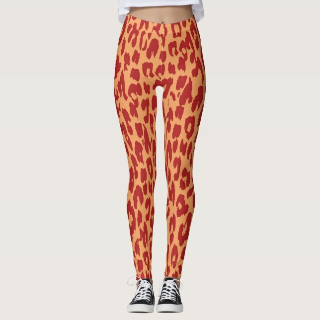 Modern Leopard Skin Mönster #19 Leggings (Framsida)