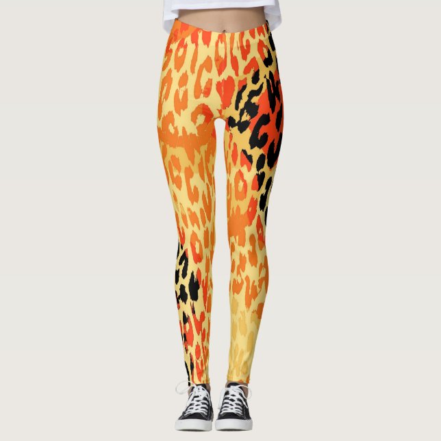 Modern Leopard Skin Mönster #20 Leggings (Framsida)