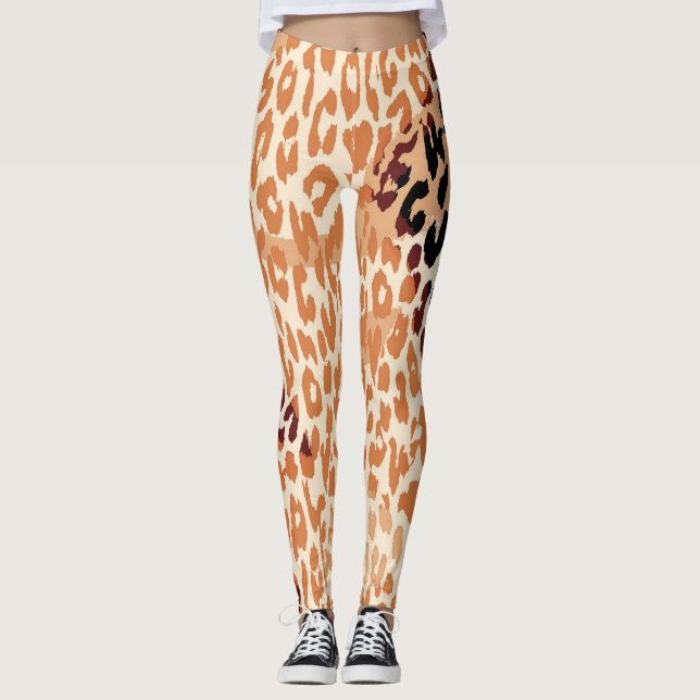 Modern Leopard Skin Mönster #21 Leggings (Framsida)