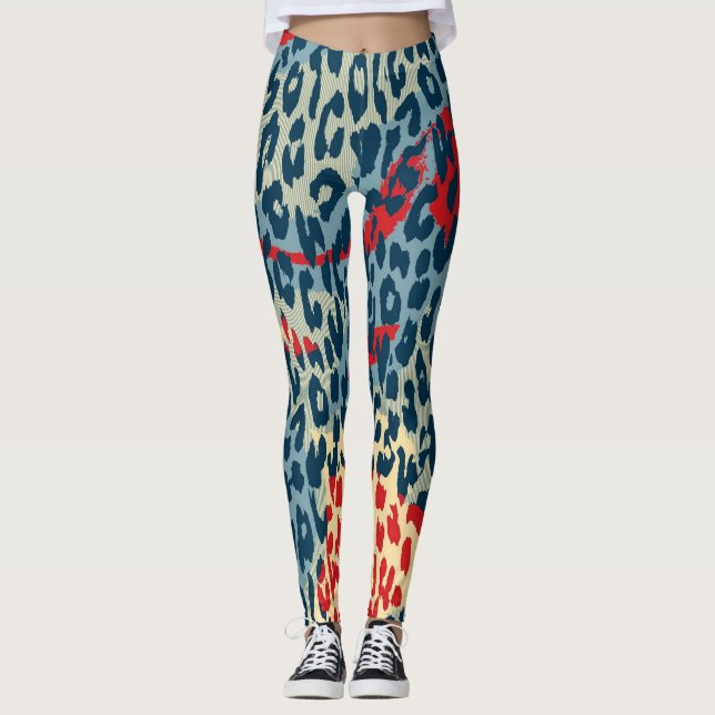 Modern Leopard Skin Mönster #22 Leggings (Framsida)