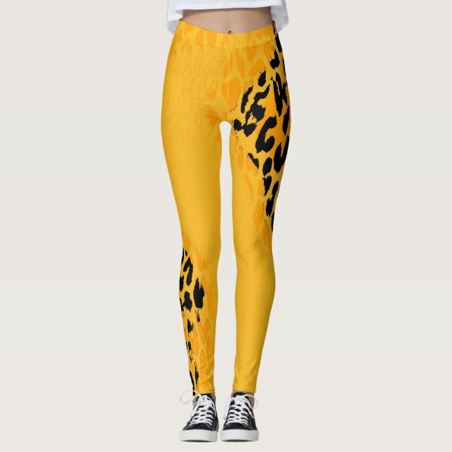 Modern Leopard Skin Mönster #24 Leggings (Framsida)