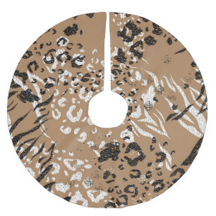 Modern leopard: vild mönster. julgransmatta borstad polyester