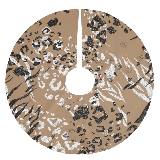 Modern leopard: vild mönster. julgransmatta borstad polyester (Framsidan)
