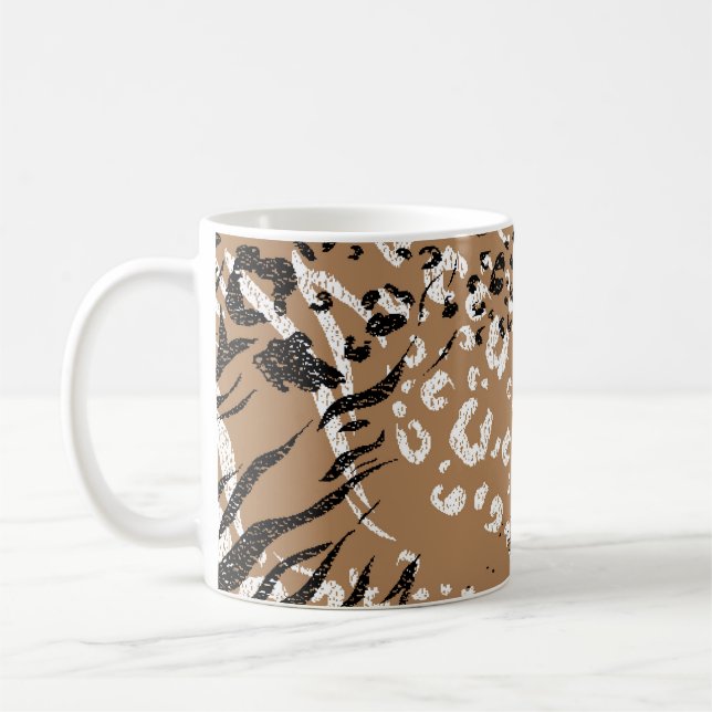 Modern leopard: vild mönster. kaffemugg (Vänster)