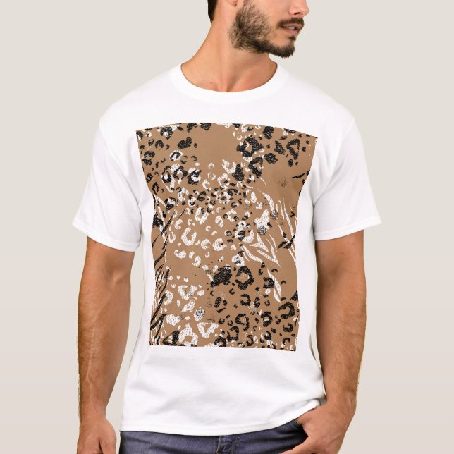 Modern leopard: vild mönster. t shirt (Framsida)
