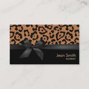 Modern Leopardtryckblomsterhandlare Visitkort