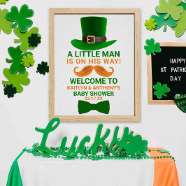 Modern Leprechaun St. Patrick Day Baby Shower Poster