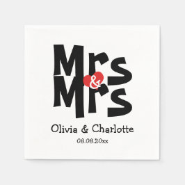 Modern Lesbisk Bröllop Pappersservett