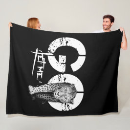 Modern LET MIG GO Leopard Black Fleece Blankets