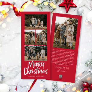 Modern Letar fem bilder i God jul Julkort