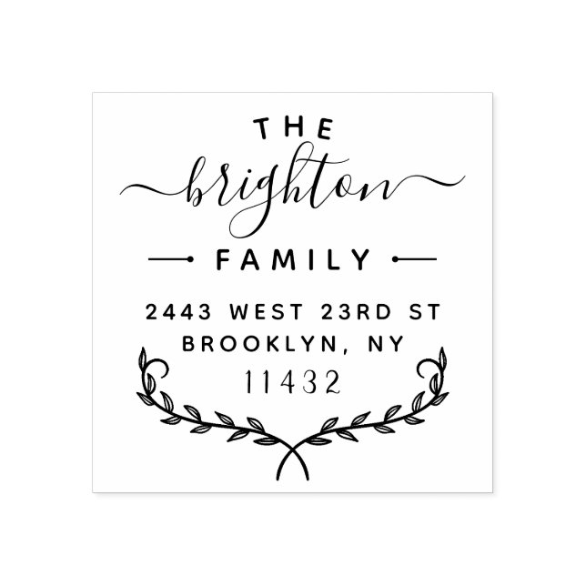 Modern Lettering Snyggt Family Returadress Stämpel (Tryck)