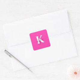 Modern Levande Personlig Monogram Fyrkantigt Klistermärke