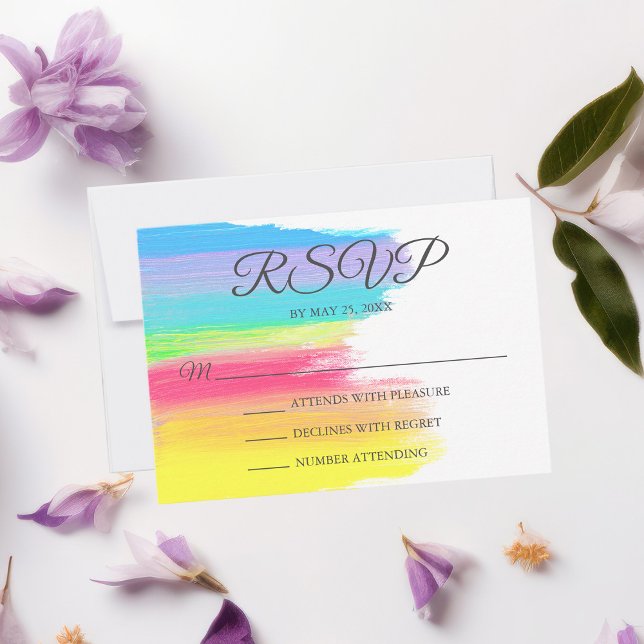 Modern LGBTQ Cheerful Gay-par för Bright Rainbow OSA Kort (Skapare uppladdad)