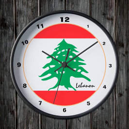 Modern libanesisk Flagga, Libanons hem/design Rund Klocka