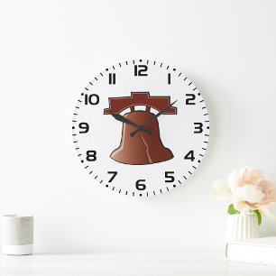 Modern Liberty Bell Patriotic Philadelphia Icon Stor Klocka