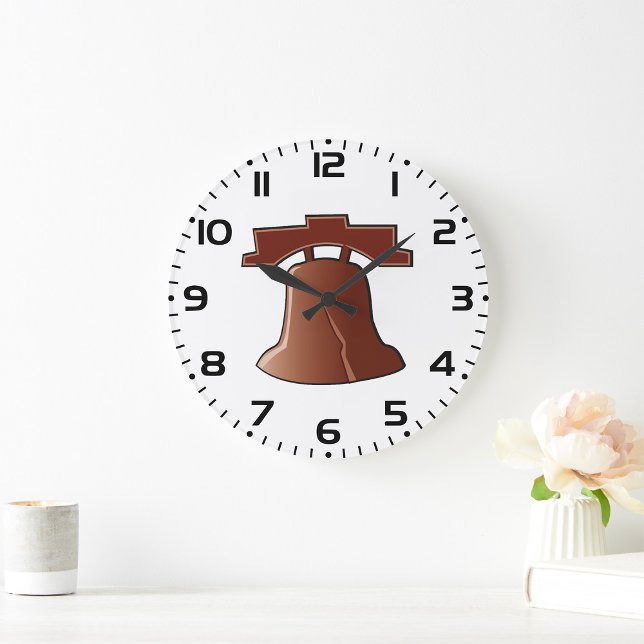 Modern Liberty Bell Patriotic Philadelphia Icon Stor Klocka (Skapare uppladdad)