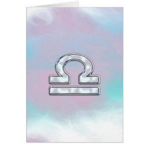 Modern Libra Zodiac-tecken Mor i Pearl Stil Hälsningskort