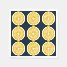 Modern liemon Segce Navy Blue & Gult Pappersservett