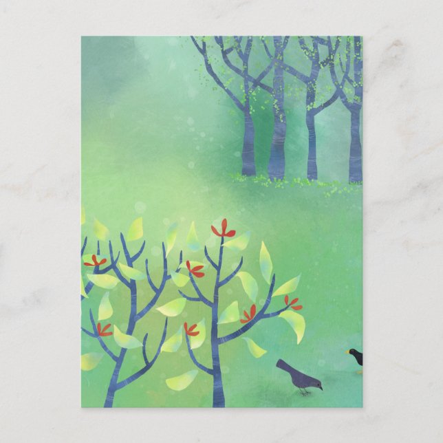 Modern liggande Grönt Vykort (Framsida)