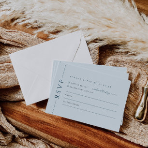 Modern Light Blue Bröllop Bourding Reply Card OSA Kort