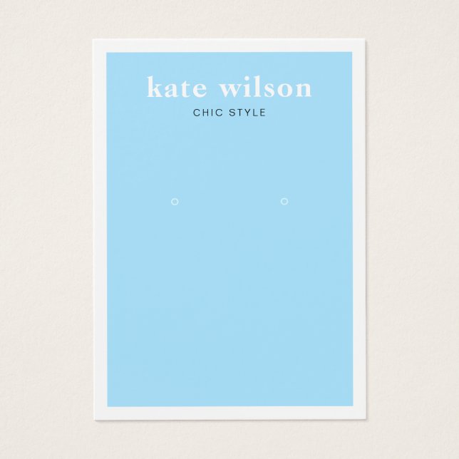 Modern Light BLue Earring Visning Card Visitkort (Framsidan)