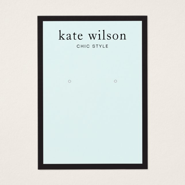 Modern Light Blue Earring Visning Card Visitkort (Framsidan)