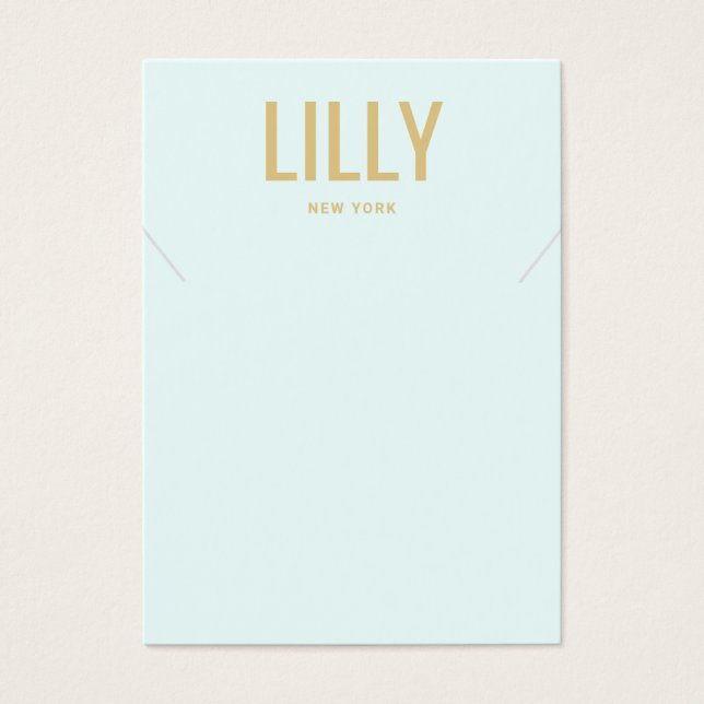 Modern Light Blue Necklace-Visning Card Visitkort (Framsidan)