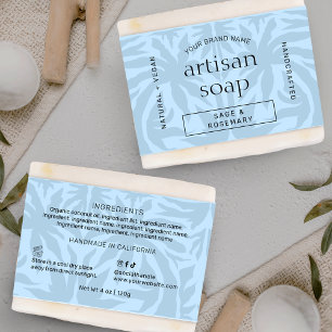 Modern Light Blue Soap Pub Wrapper Bellyband-etike