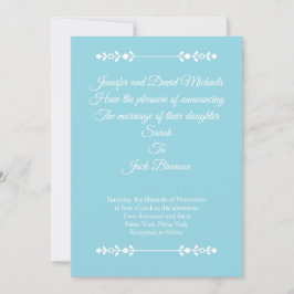 Modern Light Blue & White Wedding invitation Inbjudningar