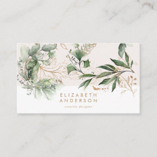 Modern Light Eggshell White Eucalyptus Corporate Visitkort